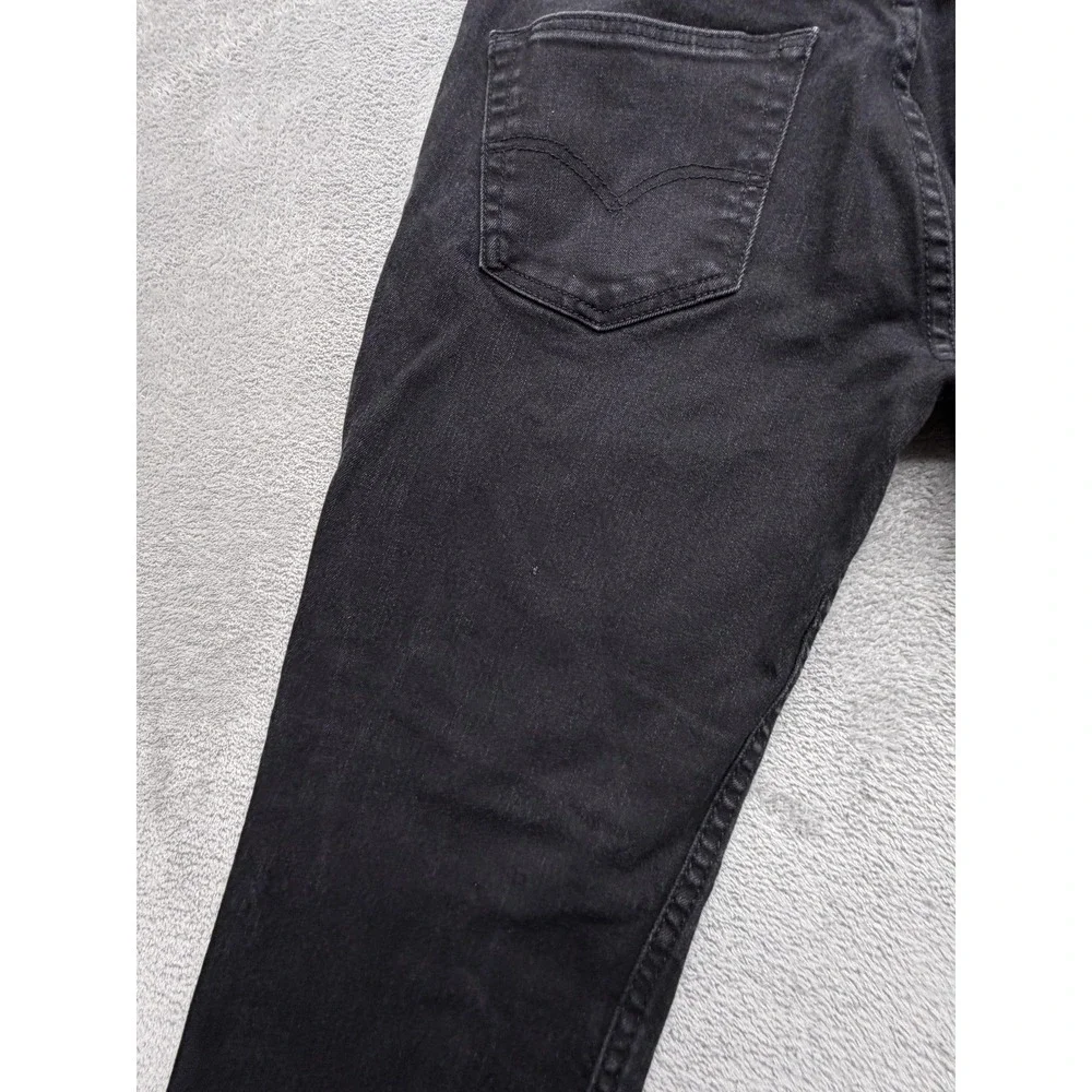 Levis 511 Jeans Mens Measured 34x29 Black Skinny Slim Denim‎ Zip Fly Stretch